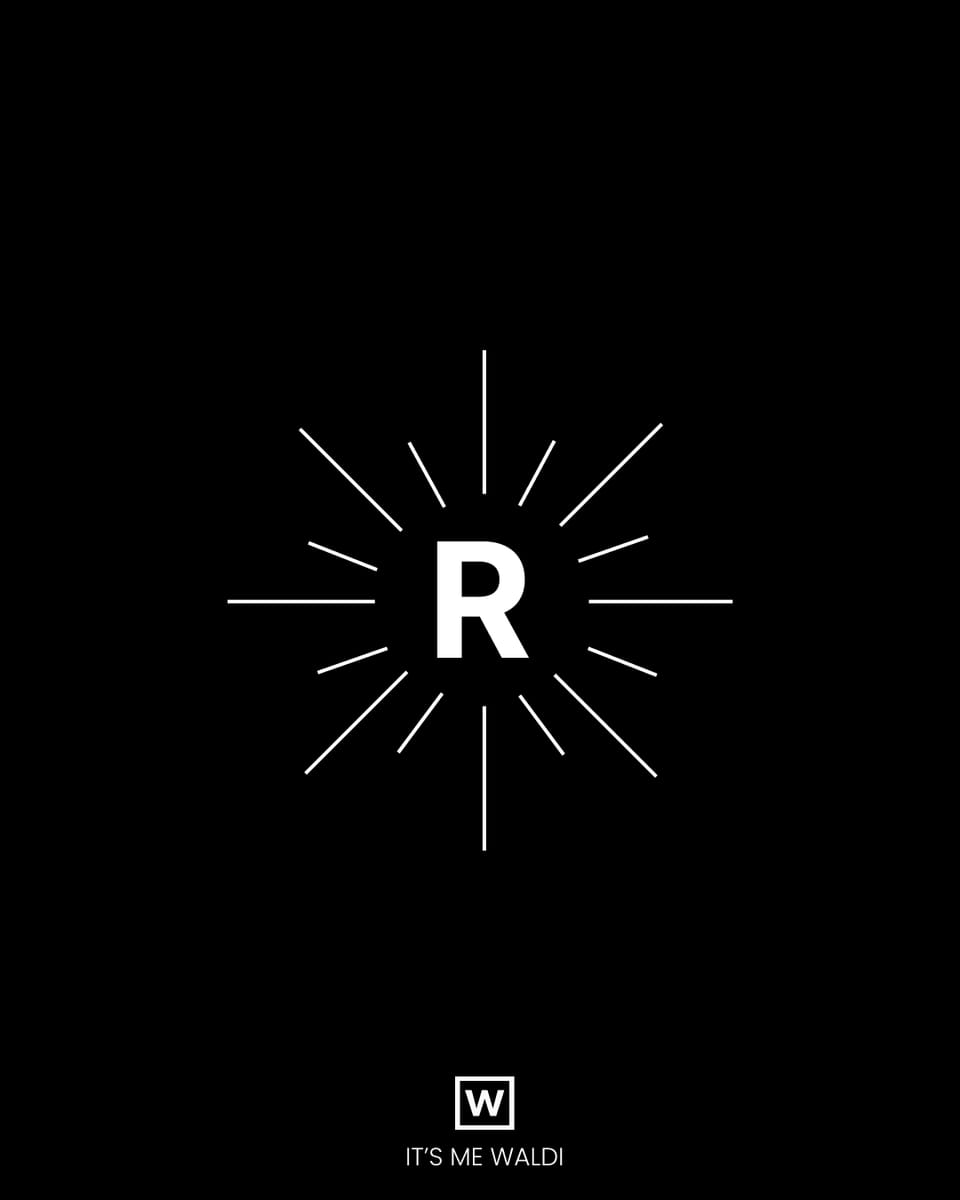 Letter "R" inside a shining radiant sphere.